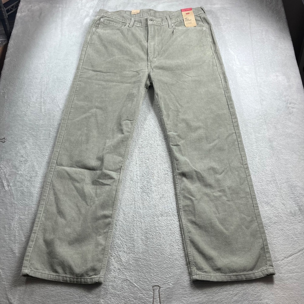 Levis 565 Loose Straight Corduroy Pants Mens 38x32 Gray A72210057 NEW